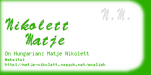 nikolett matje business card